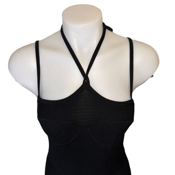 New NWT Ulla Johnson Black Ribbed Evie Midi Dress Size Medium - Picture 3 of 13